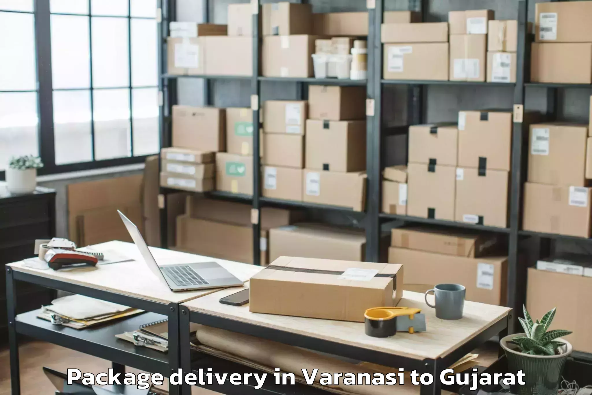 Professional Varanasi to Marwadi University Rajkot Package Delivery